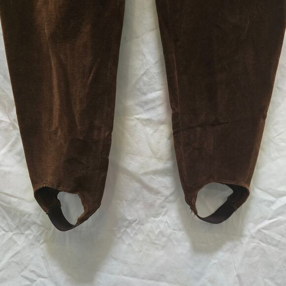 Vintage Ralph Lauren brown velvet stirrups equestrian pants size 8 - Picture 4 of 11